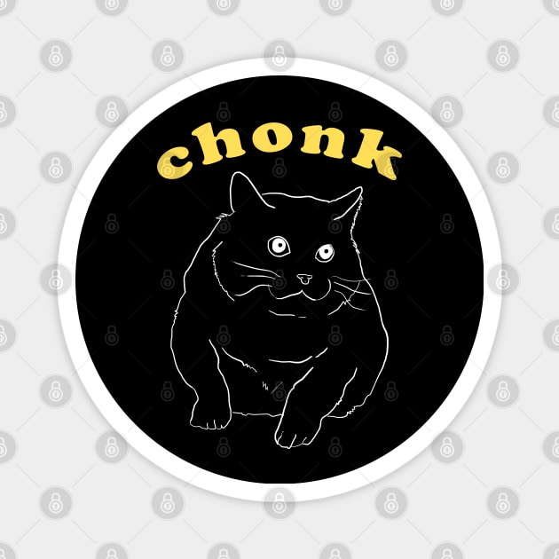 Funny Aesthetic Chonk Fat Cat Magnet by koolpingu